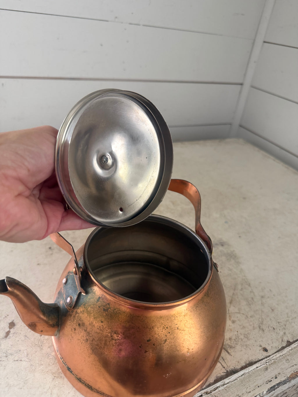 Copper teapot tin lined