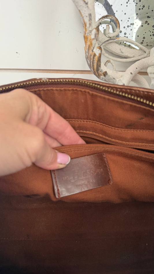 G.H. Bass & Co. large, distressed brown leather tote bag