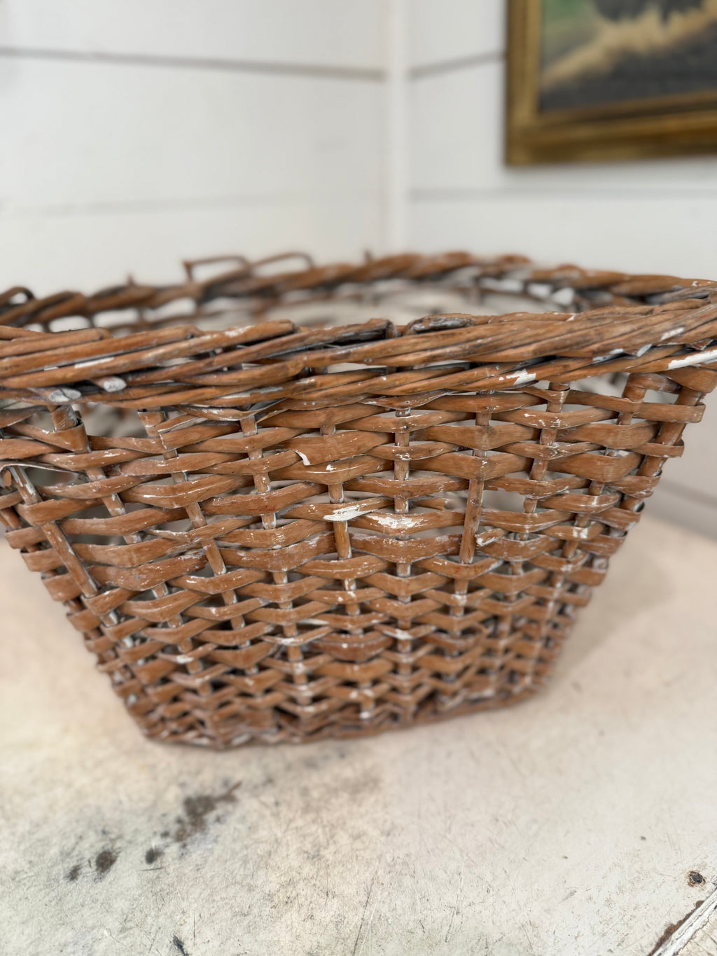 Vintage woven bike basket