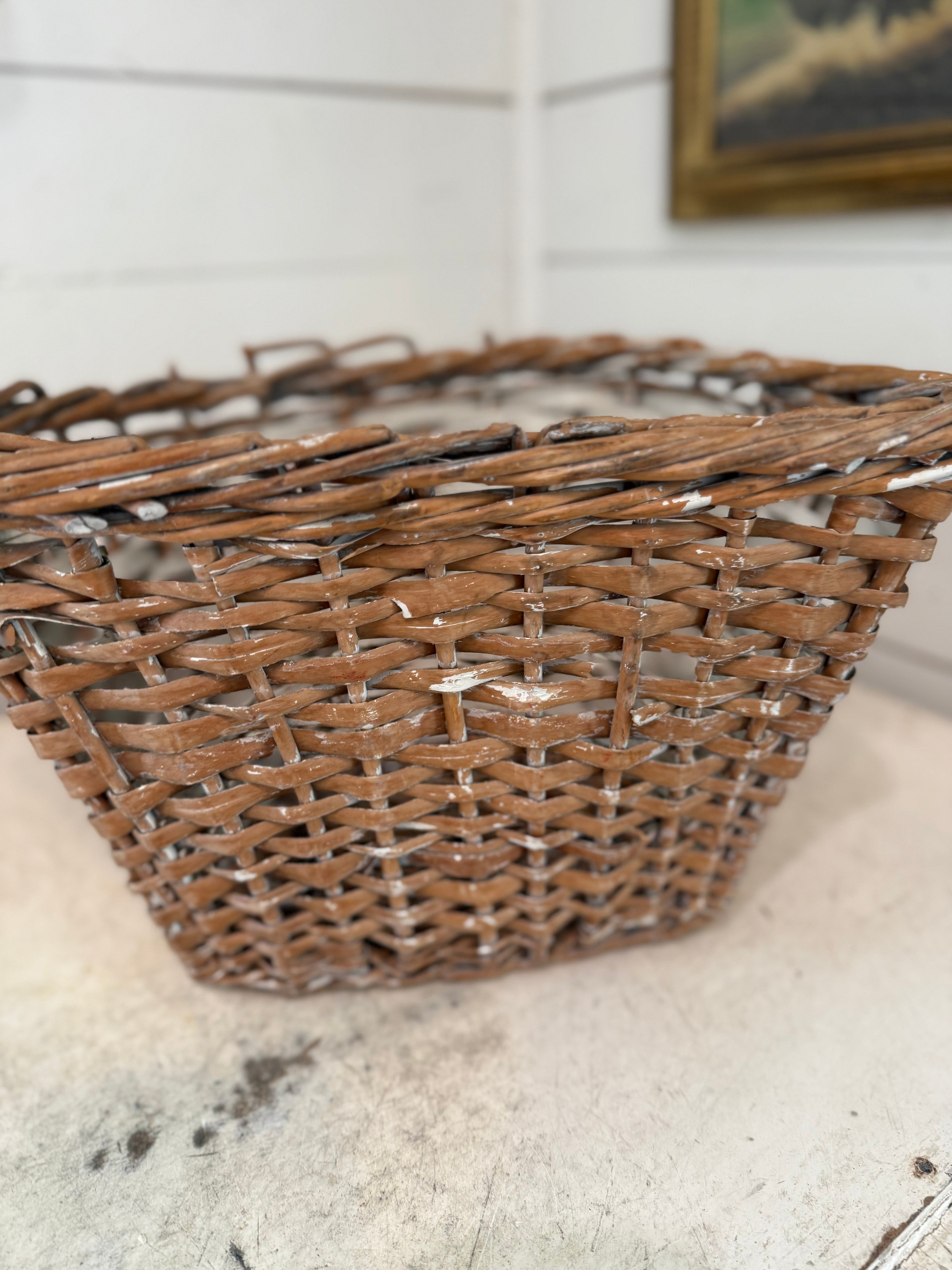 Vintage woven bike basket