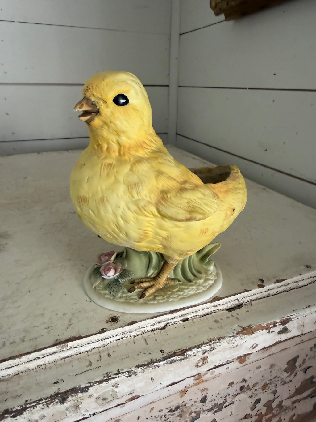 Lefton Spring Chick Planter Bisque 2925 Hand painted