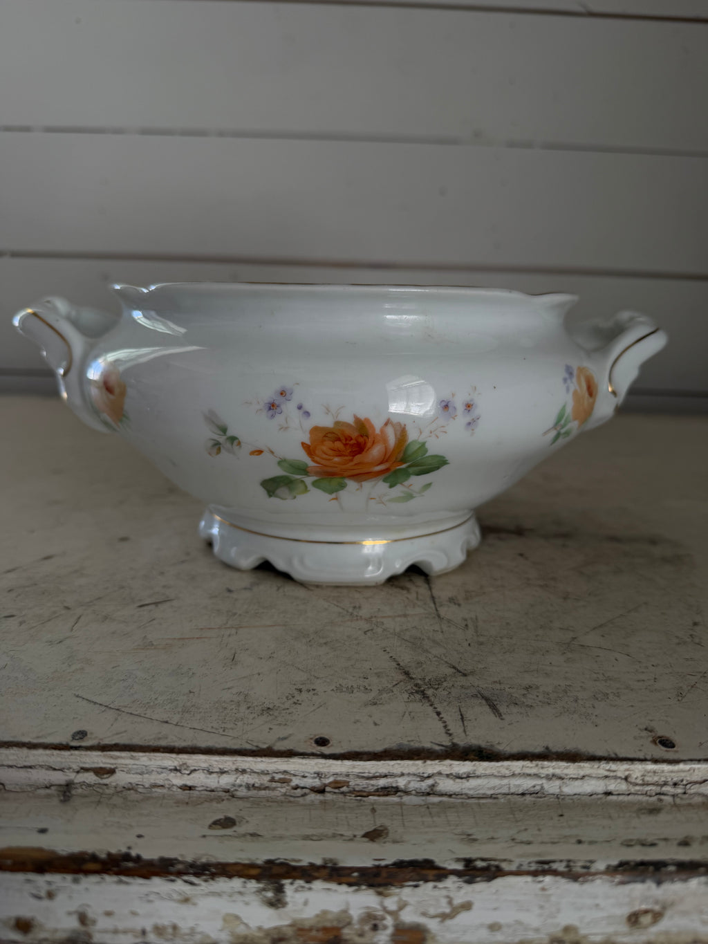 Vintage porcelain soup, tureen, no lid or ladle