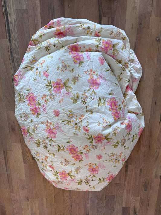 Fitted twin pink floral sheet