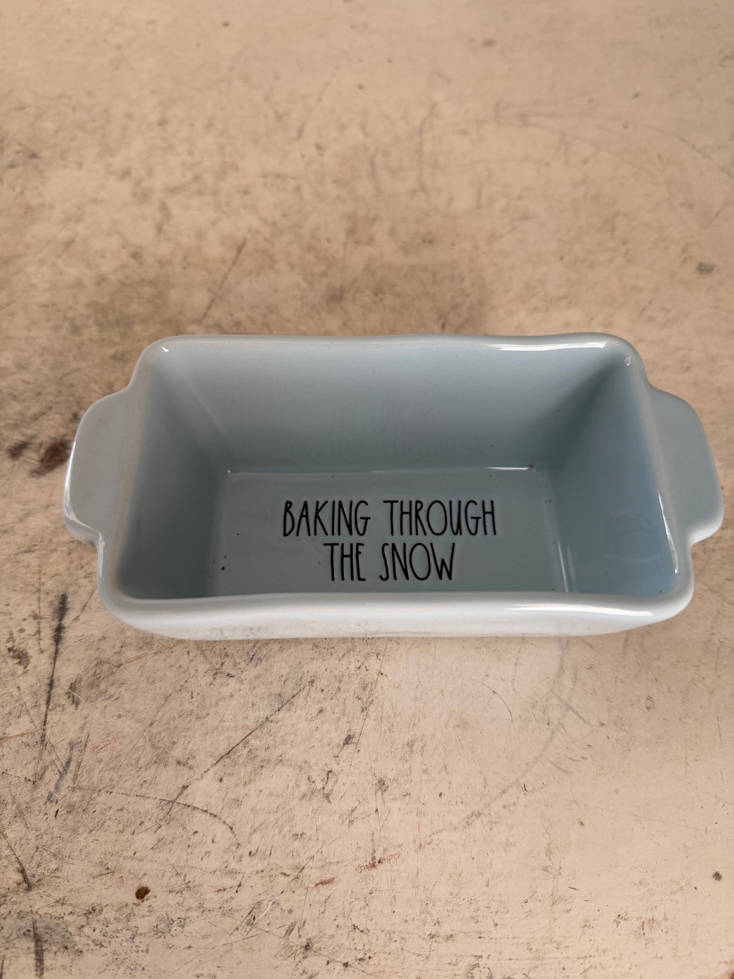 Rae Dunn by Magenta "baking through the snow" mini loaf pan