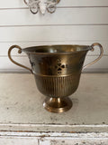 Large brass planting urn