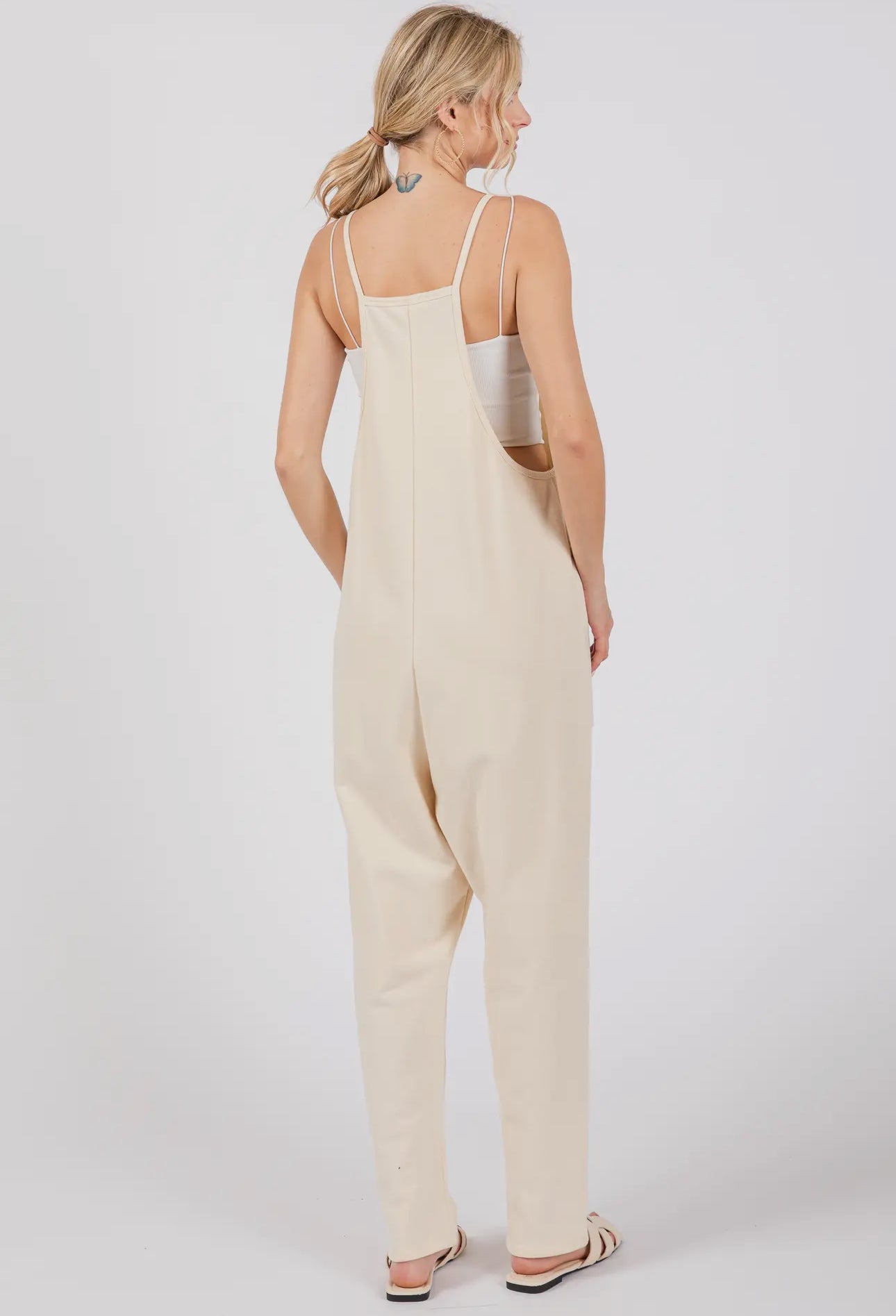 Cream Harem Jumpsuit / Romper