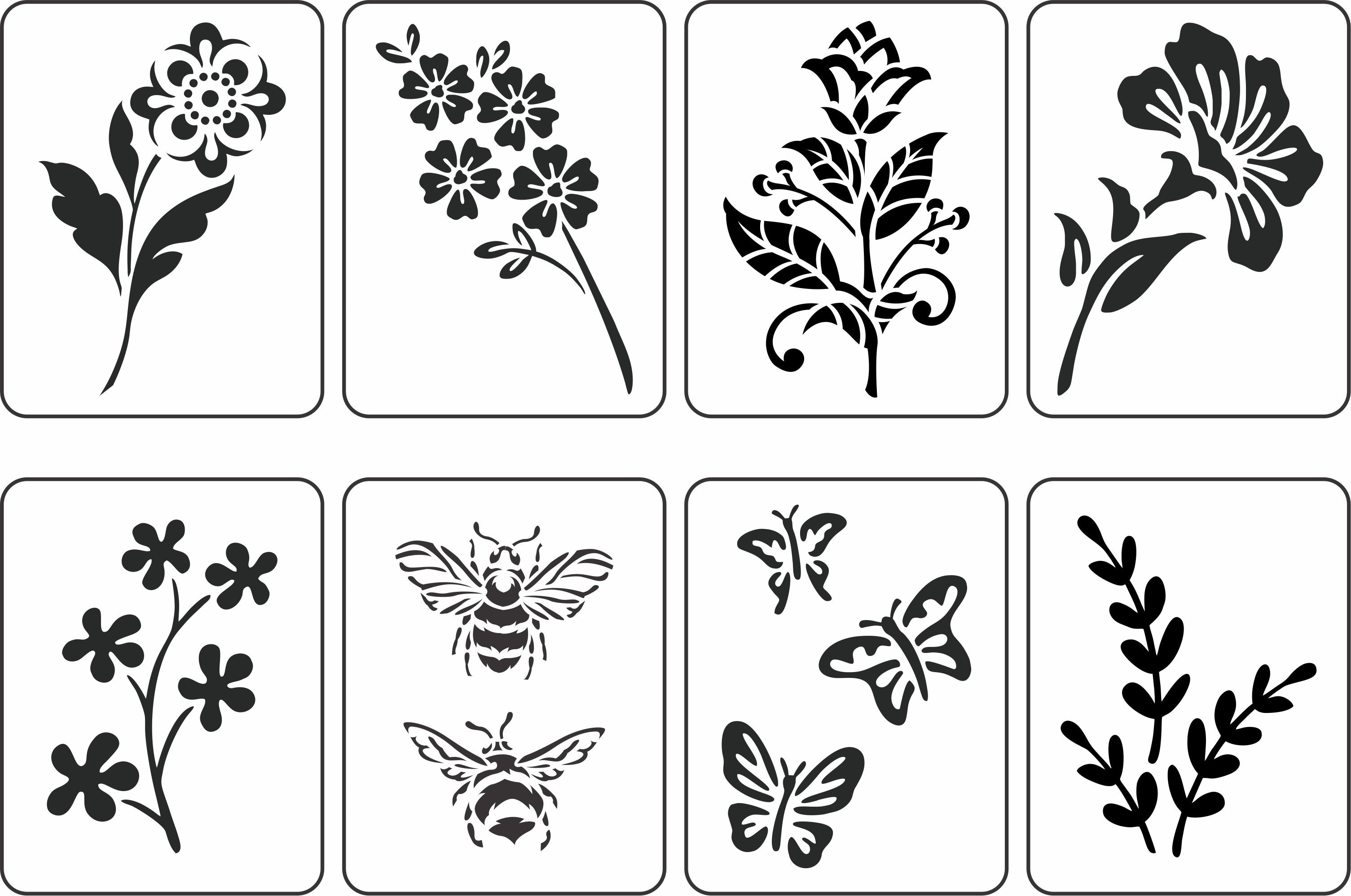 Flowers, Bees & Butterflies mini pack | JRV Stencils