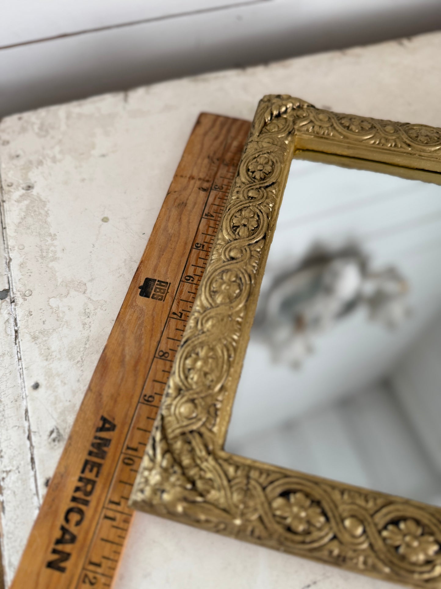 Gold Mirror with Handmade Moulded Trim