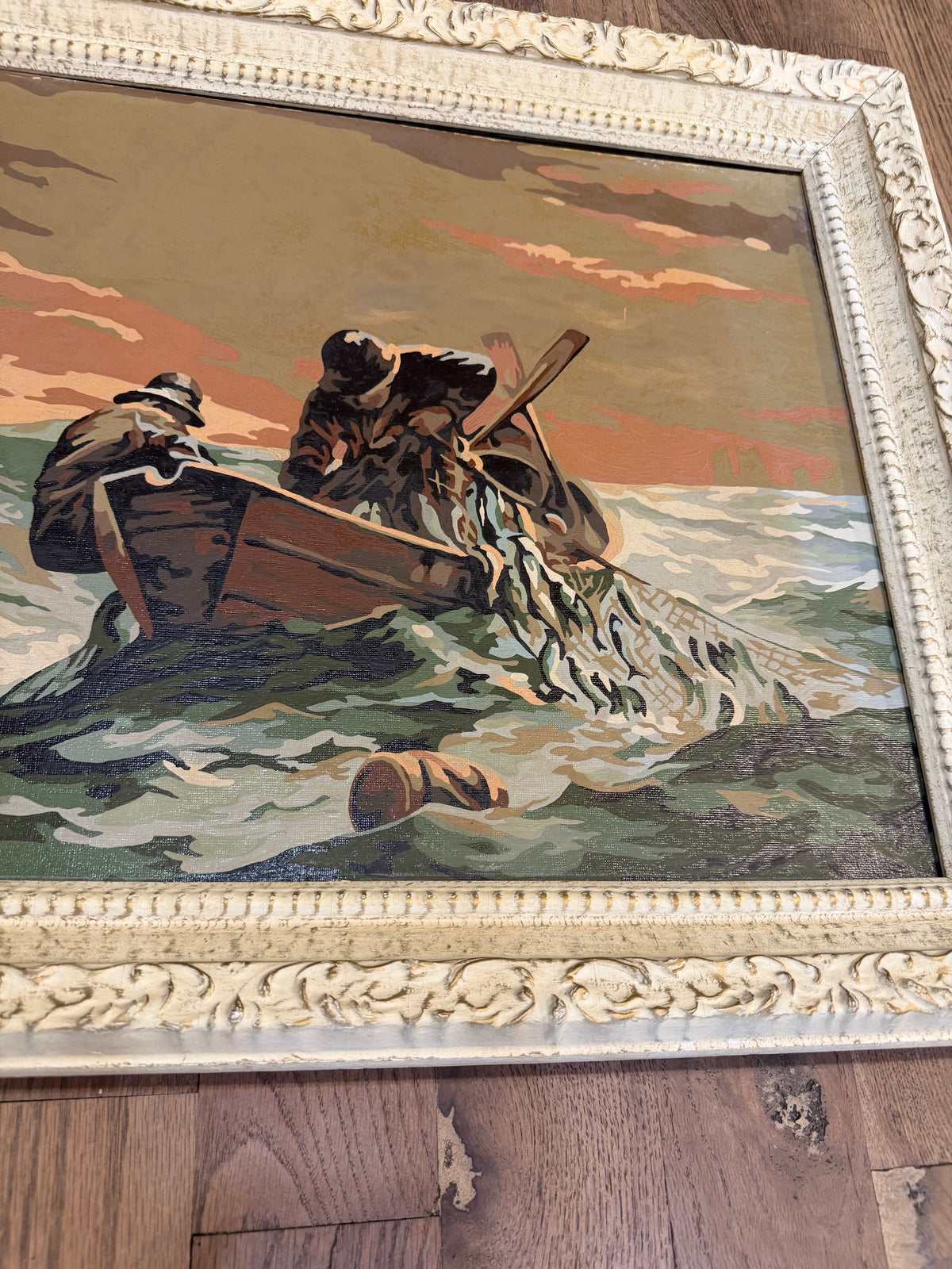 Large vintage fishermen paint by number
