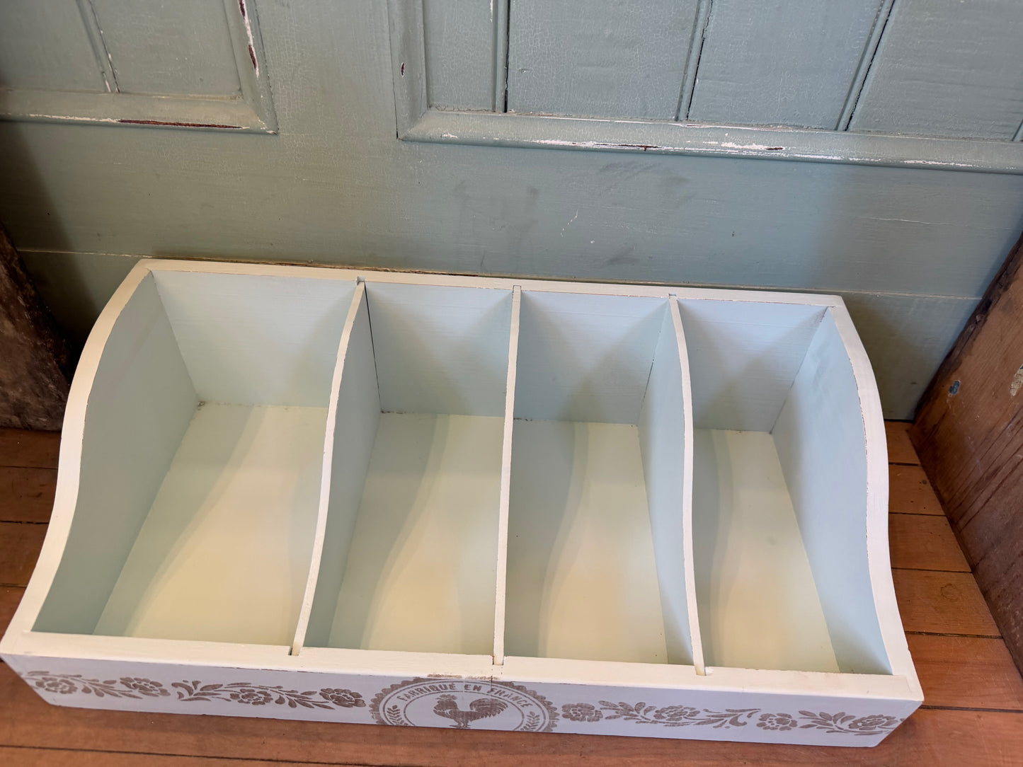 Solid wood, shabby chic desk, organizer, cubbies 22.5x6.5x11.5”