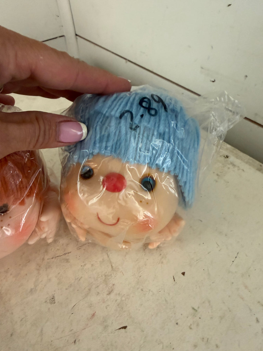 Vintage Doll Heads for Crafting Yarn Hair Ice Cream Dolls with Hands - sold individually