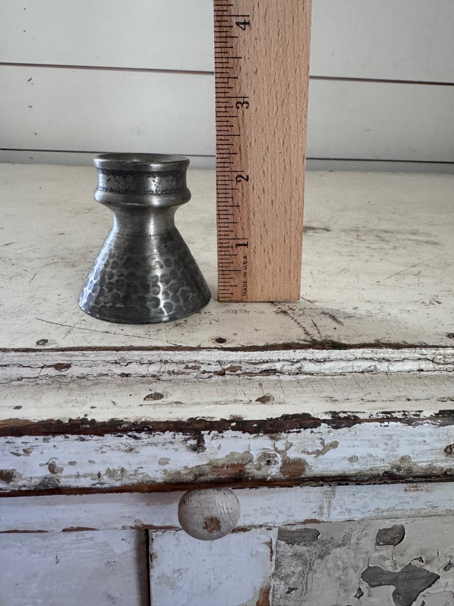 Antique Norway Pewter Candle Holder