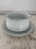 Vintage Salem China Translucent LACE BOUQUET Gravy Boat Japan
