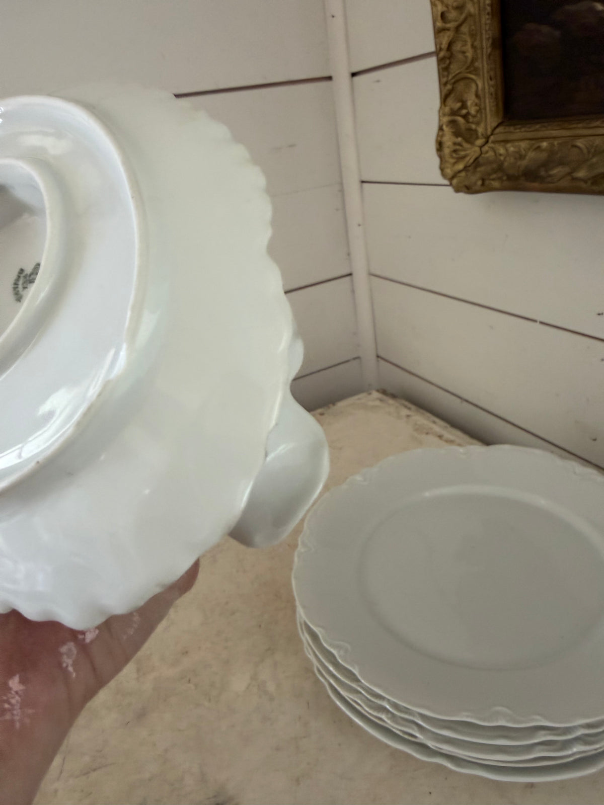 Racine White Bavarian and Haviland dishes sold individually small chips as is