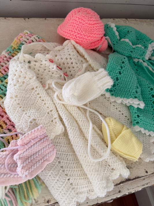 Set of Hand Crochet Baby Clothes