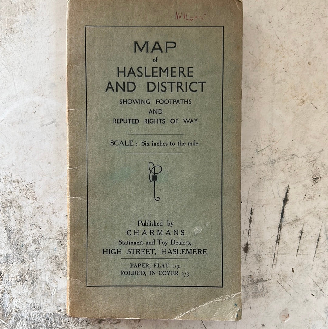 Map of Halesmere & District top 1/3 of map is torn off printed on paper