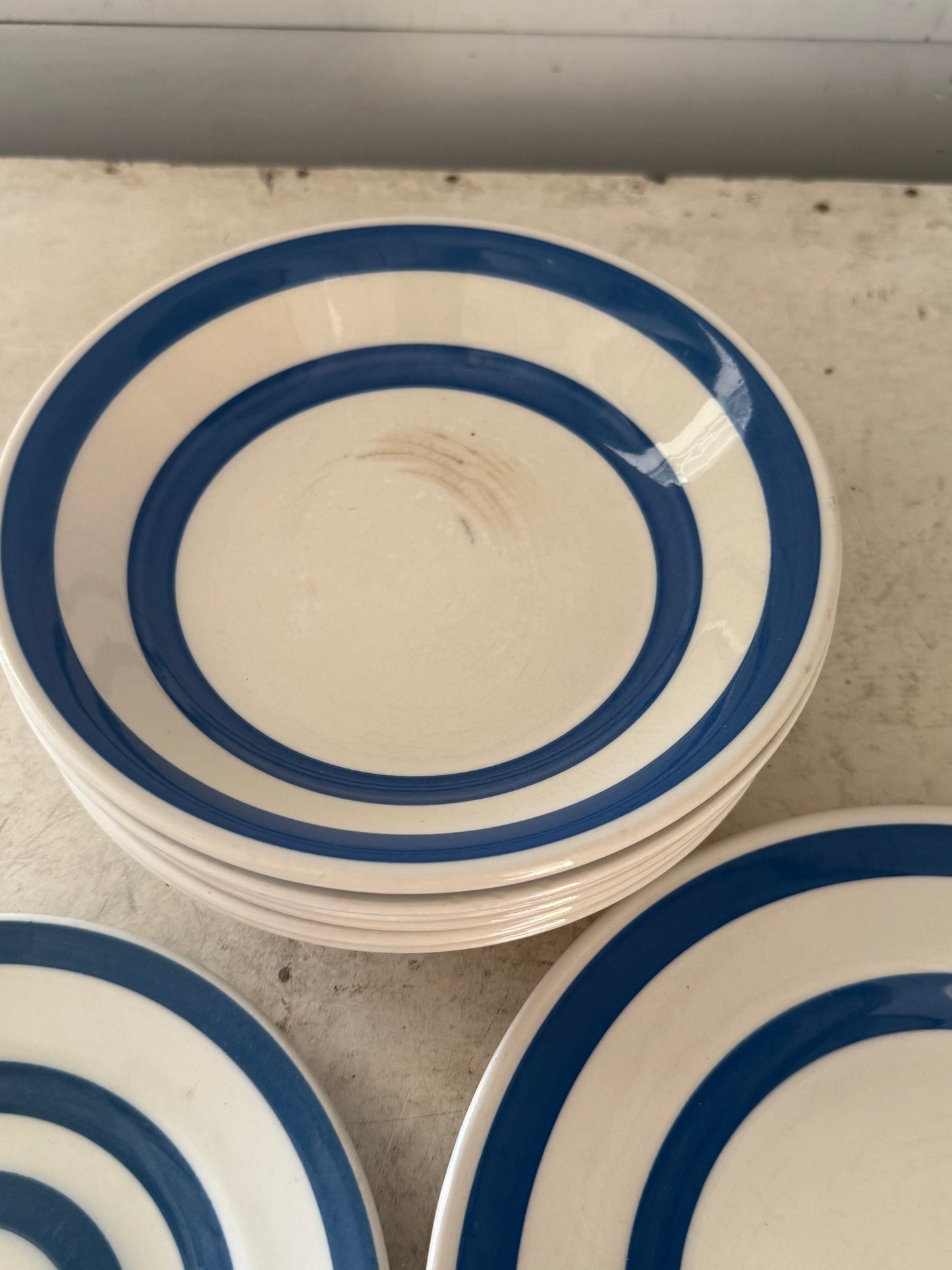 Chefware Cornishware Style Plate and bowl sold individually