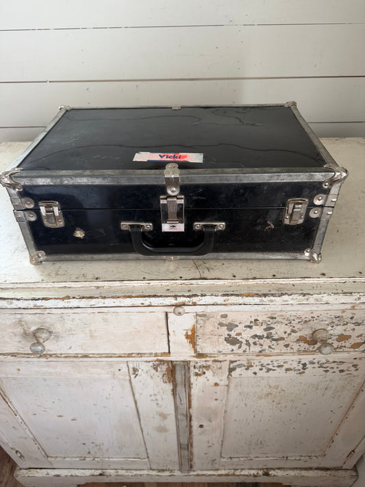 Vintage hardshell, black travel case - will get makeover