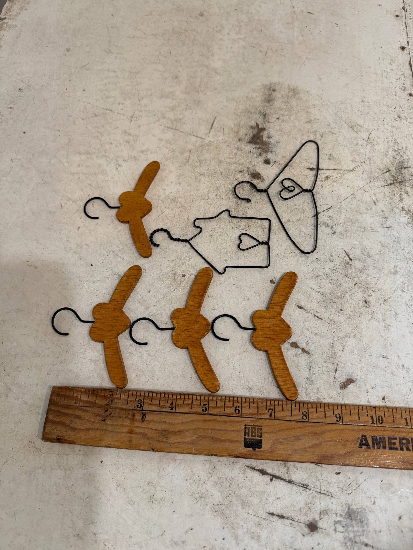Miniature Doll Clothes Hangers - Set of 6