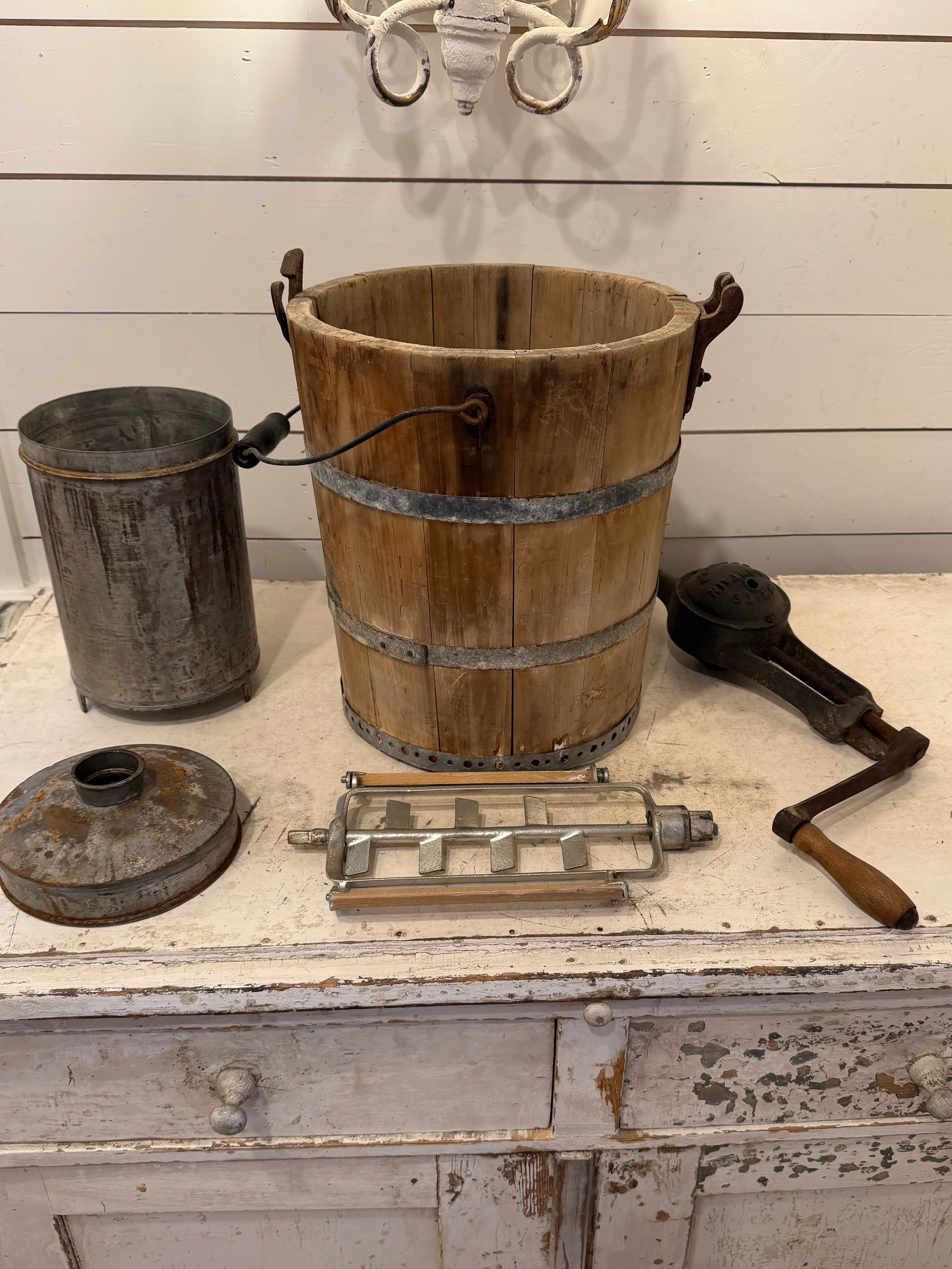 Antique White Mountain Freezer Hand Crank Ice Cream Maker