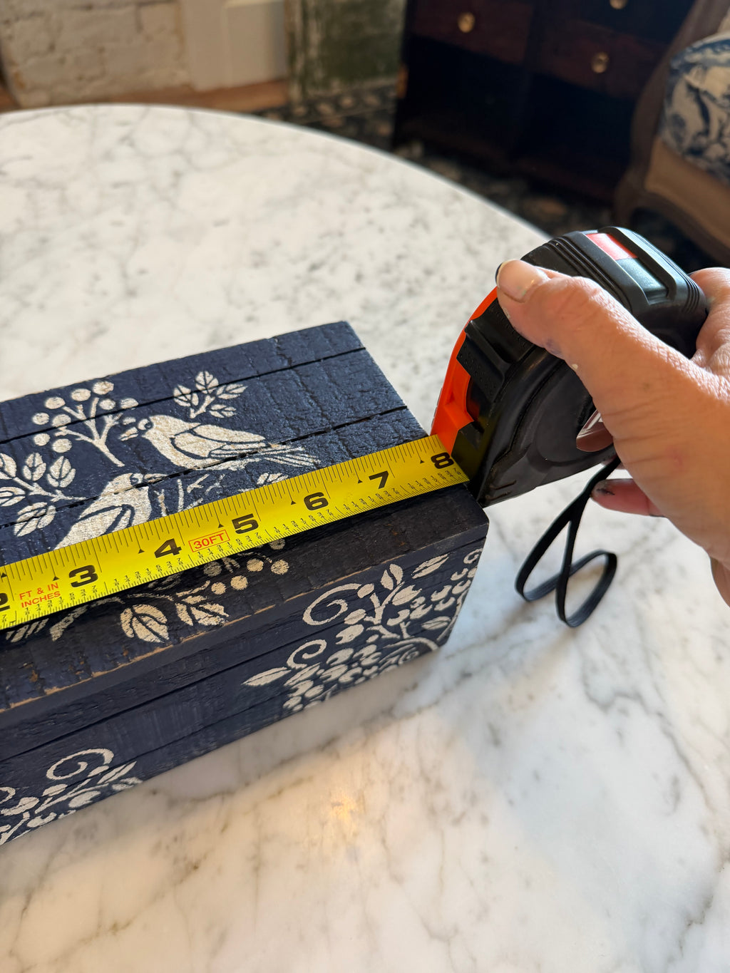 Hand Painted Bird Hinged box