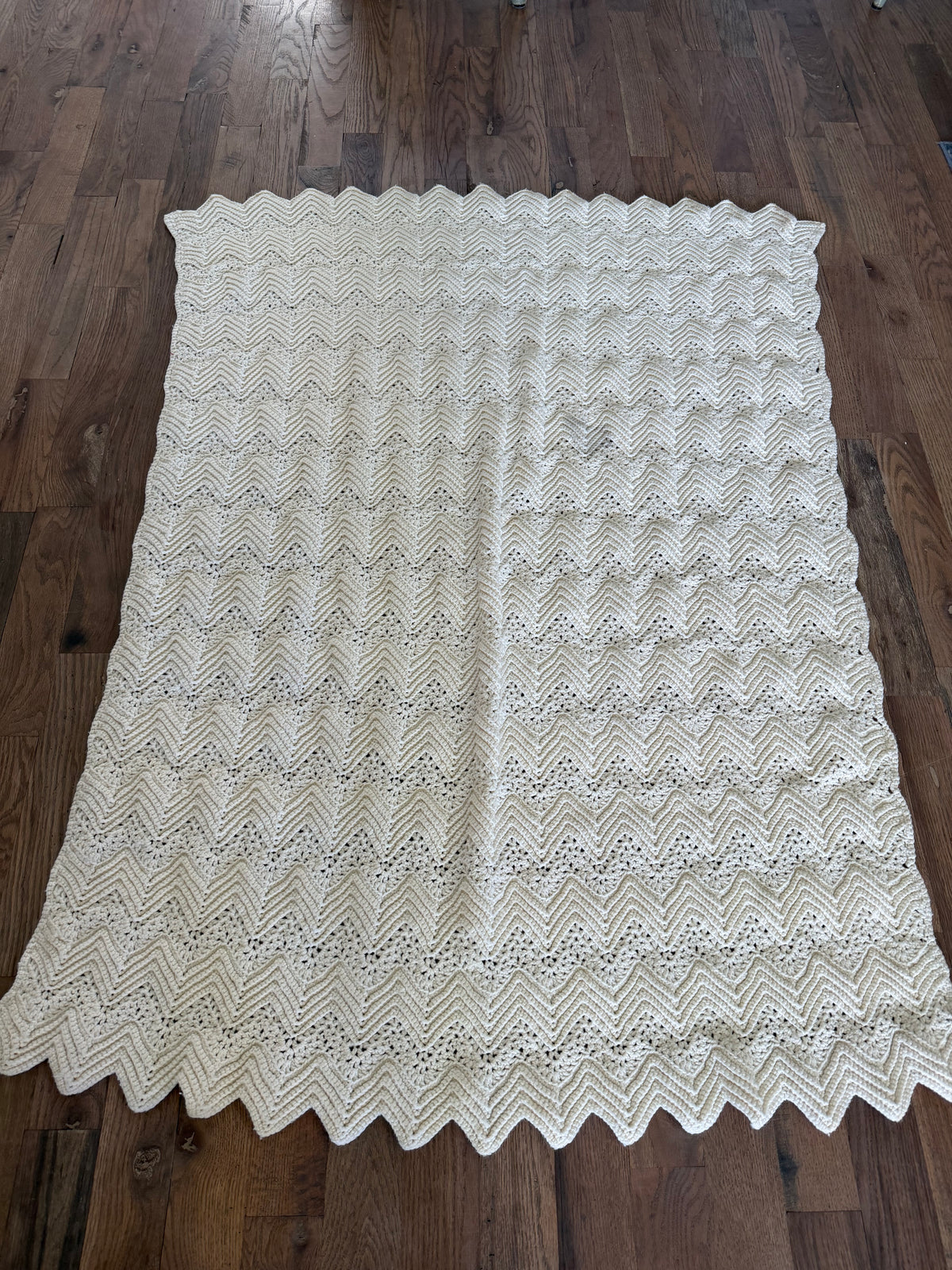 Handmade crochet Cream Afghan