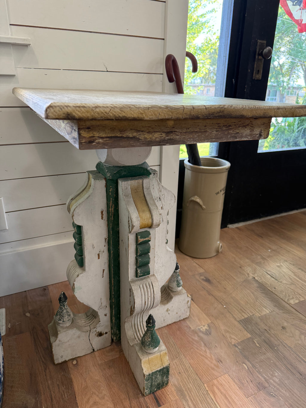 Junk Gypsy Custom Table with Four Giant Antique Corbels on base