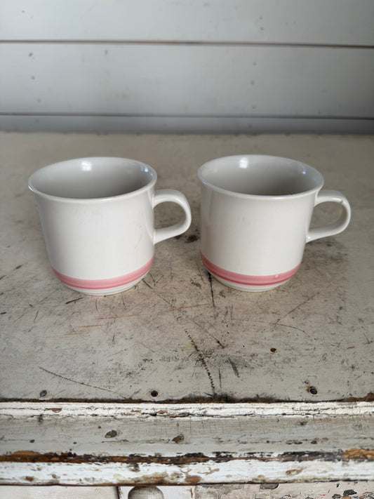Vintage Mug with Pink stripe - sold individually
