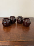 Vintage Bean Pot Crocks with Brown Glaze - Sold individually
