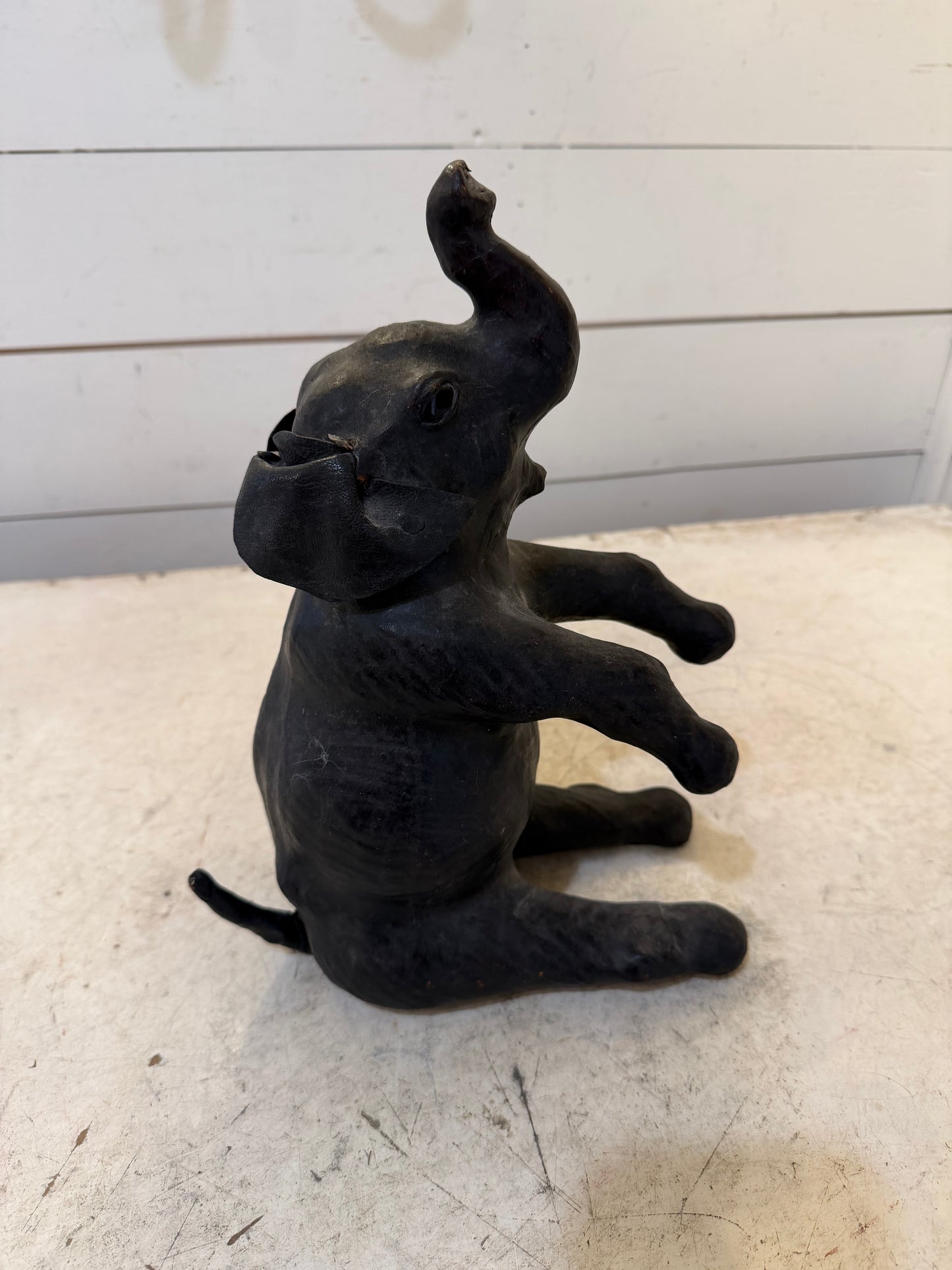 Vintage leather, covered elephant