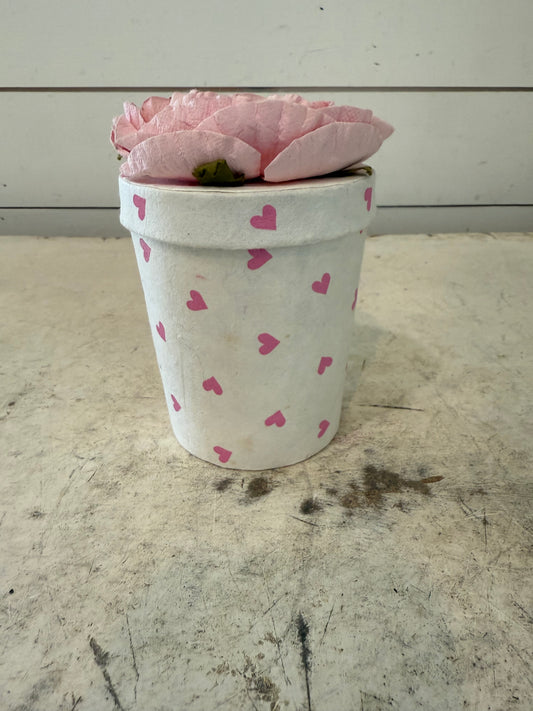 Small floral and heart papier-mâché box