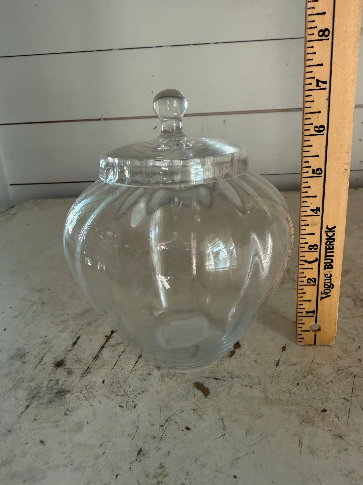 Covered glass candy dish