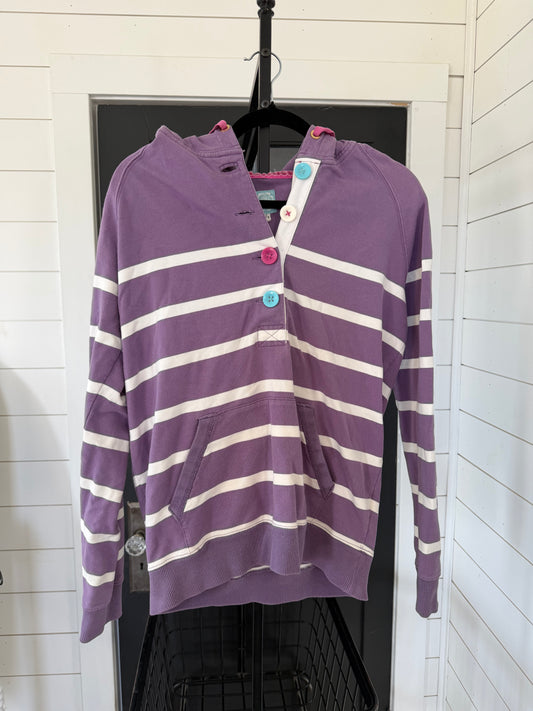 Purple and White Hooded Joules Rugby stripe top - US 8 small