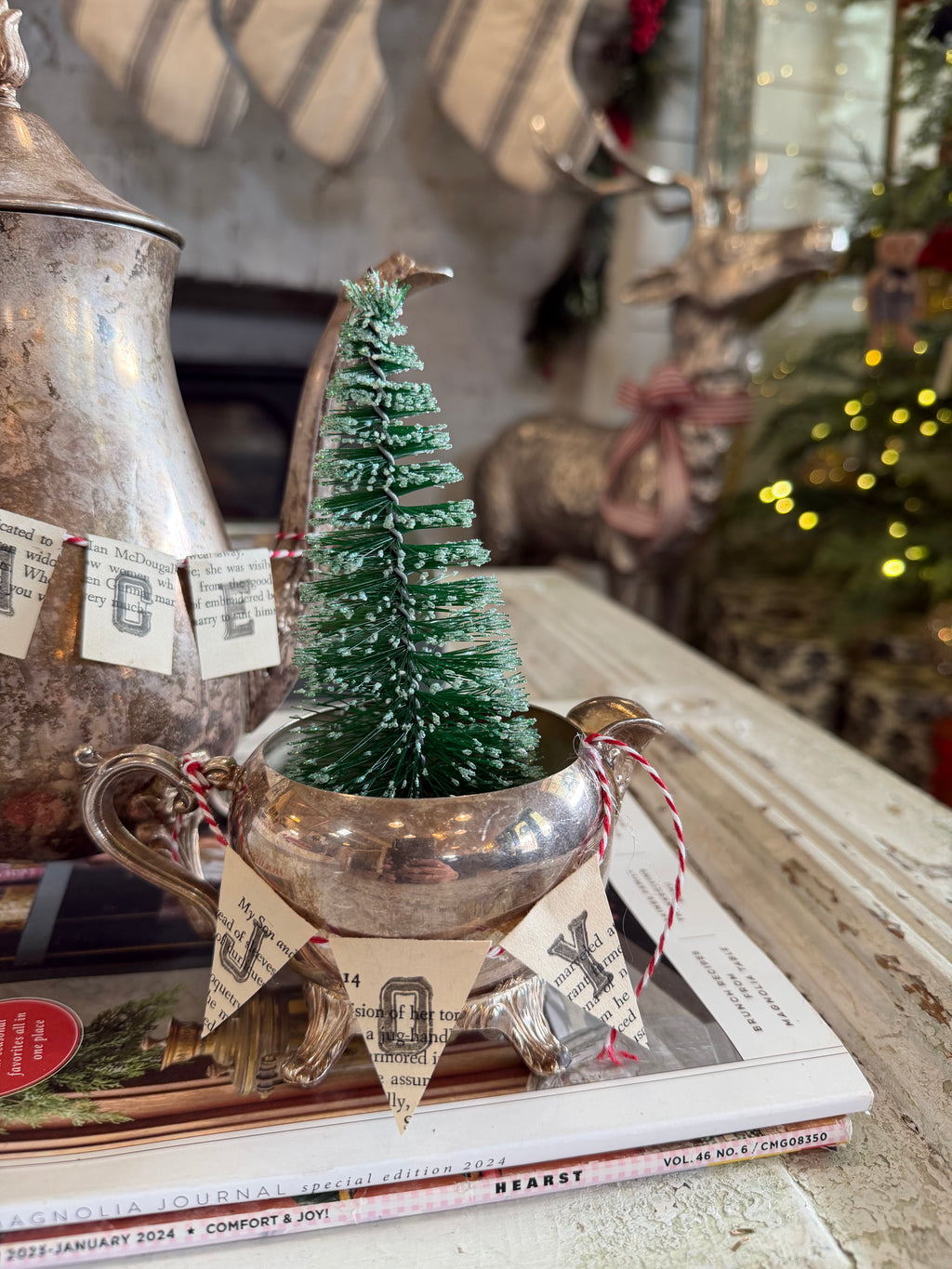 Tarnished Silver Teapots, sugar dishes and creamers with banners sold seperately