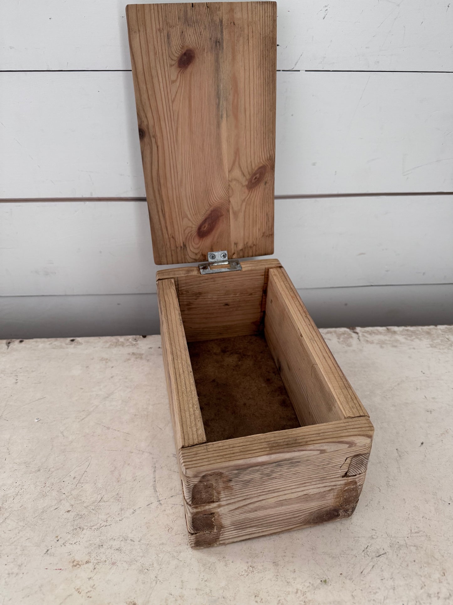 Wood Dovetail Work box with hinged lid