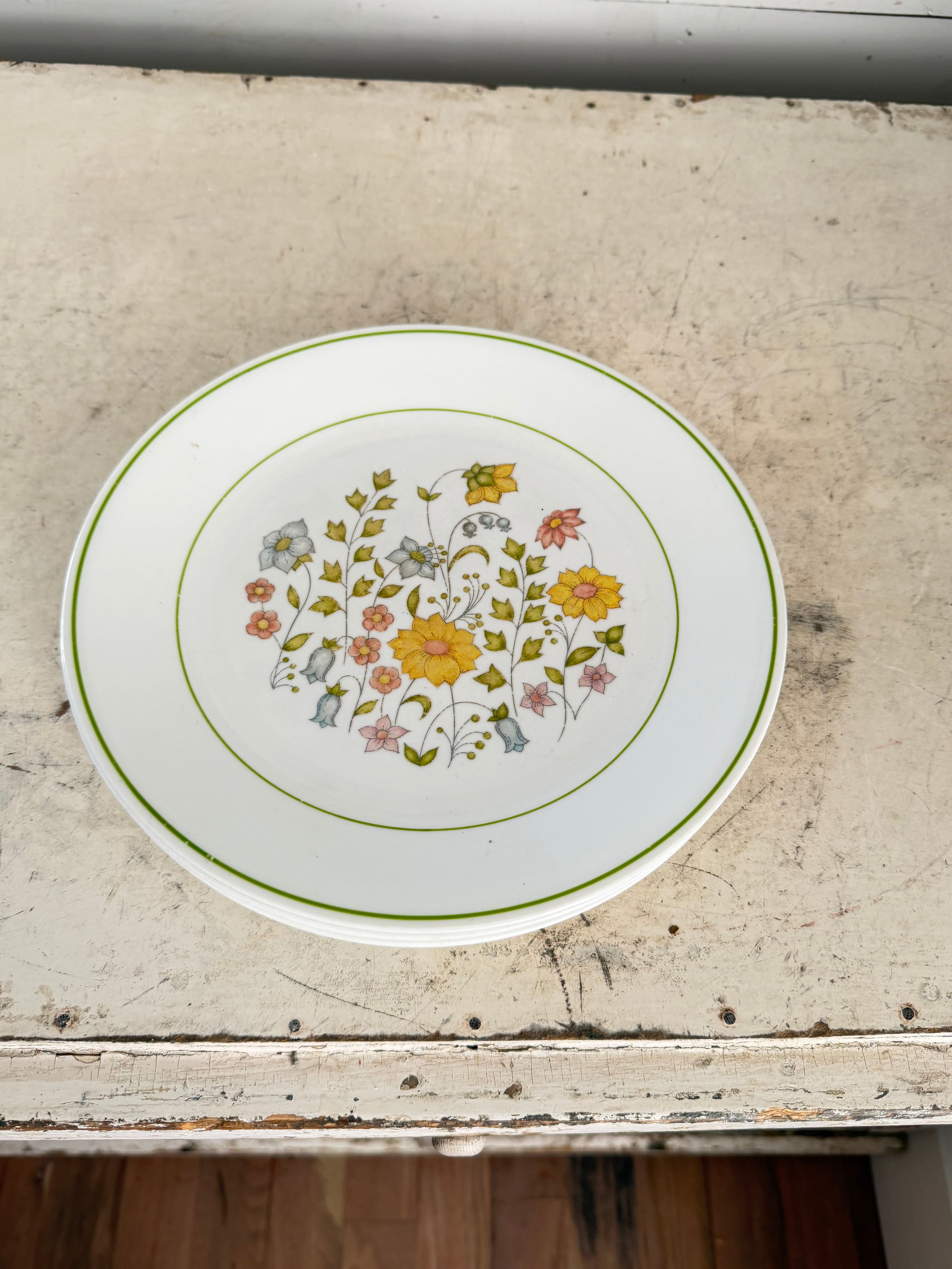 Corelle spring meadow Dinner Plate Floral pattern - has some wear