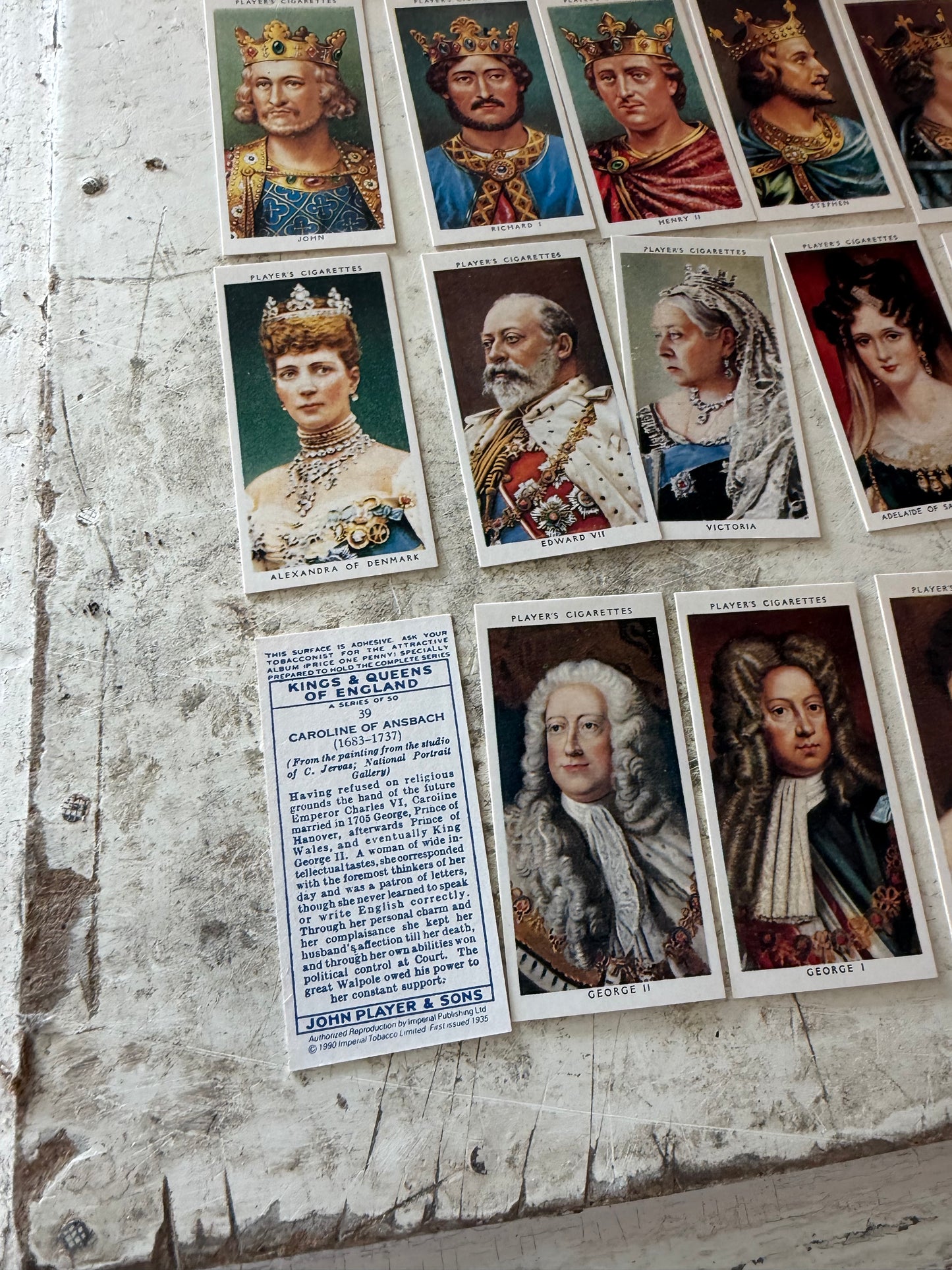 Kings and queens of England’s set of 50 cigarette cards - 1990’s originally from 1935