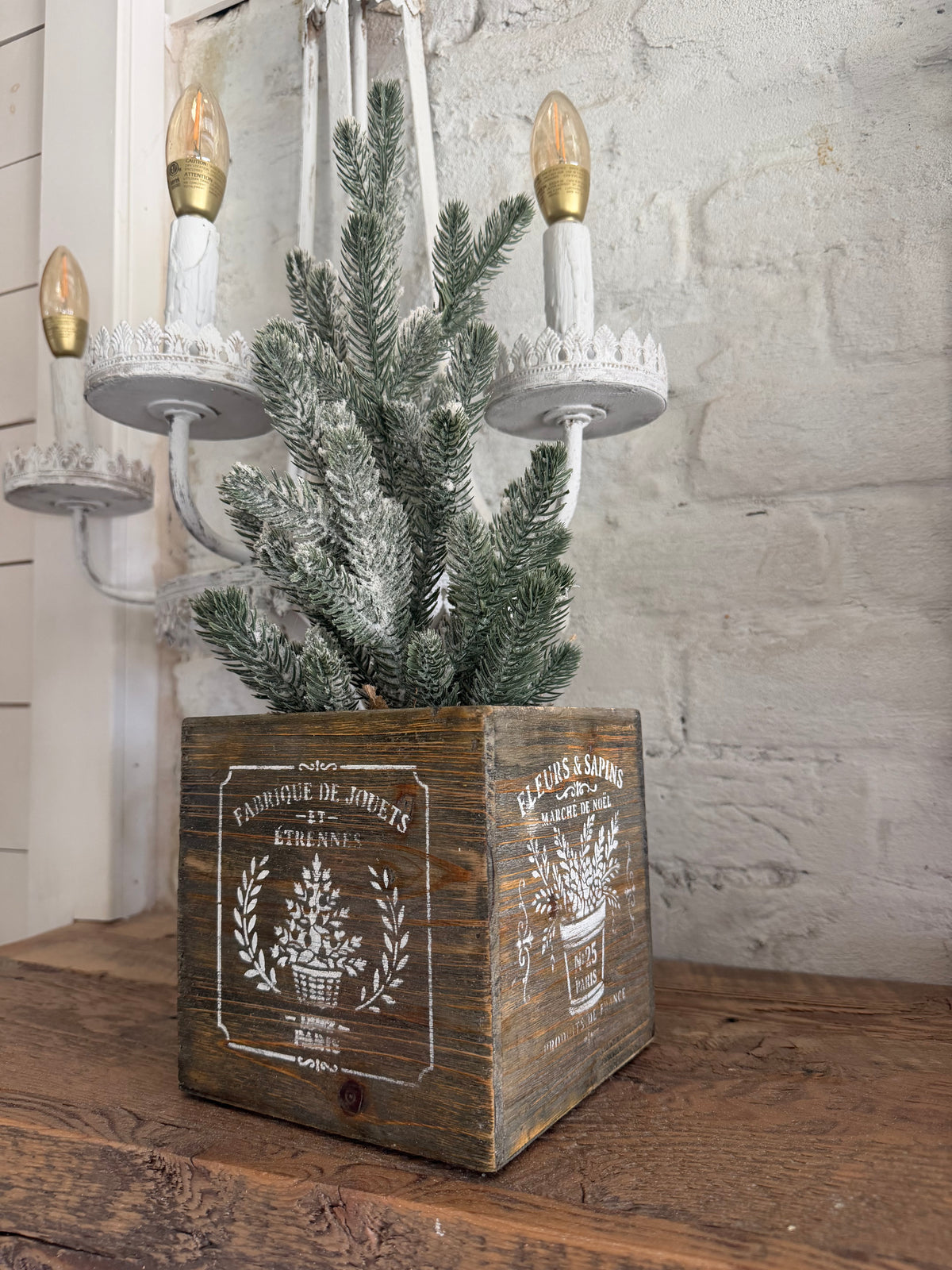 Hand Painted Box greenery not included