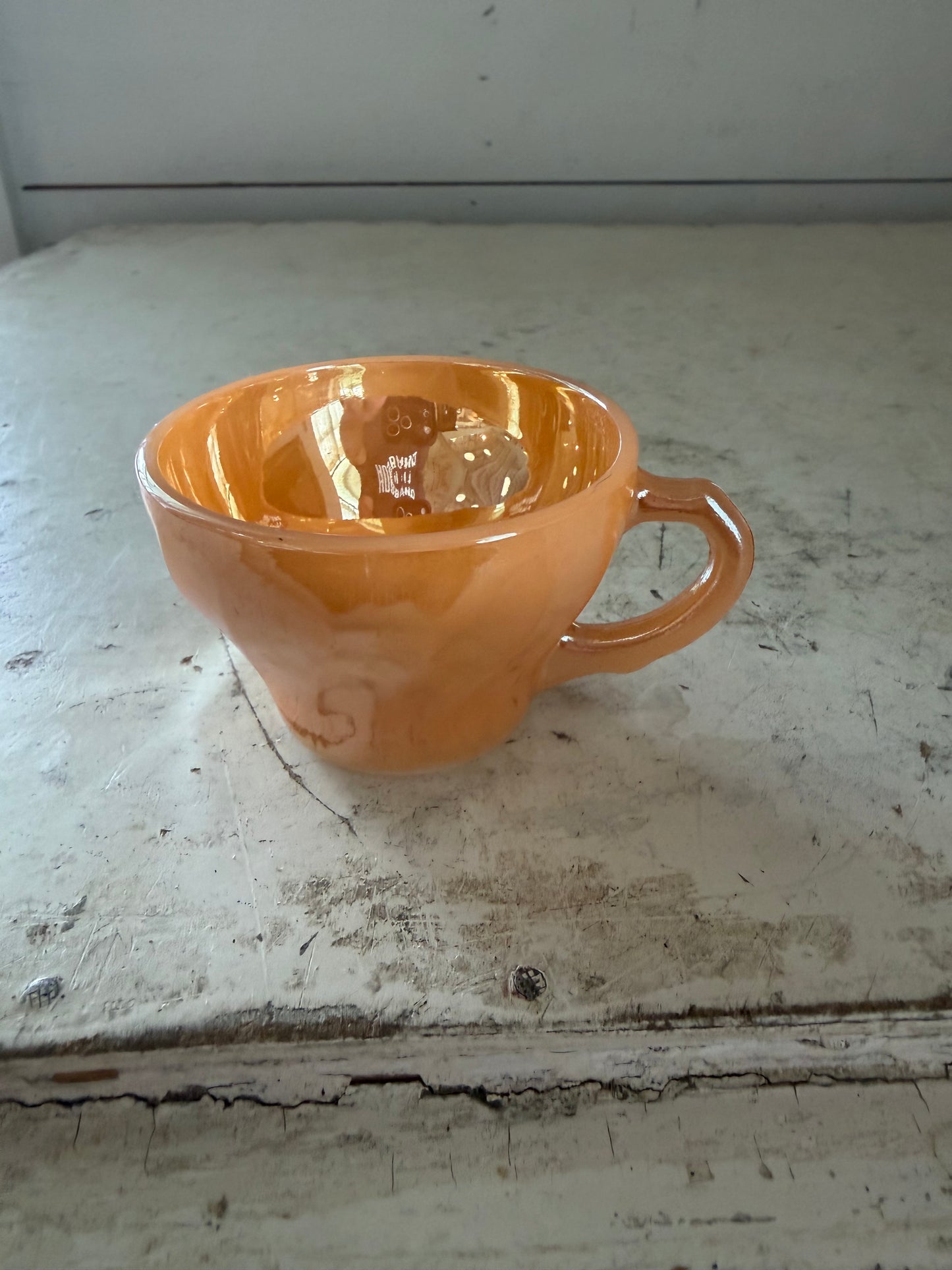 Fire King Peach Lusterware Tea Cup