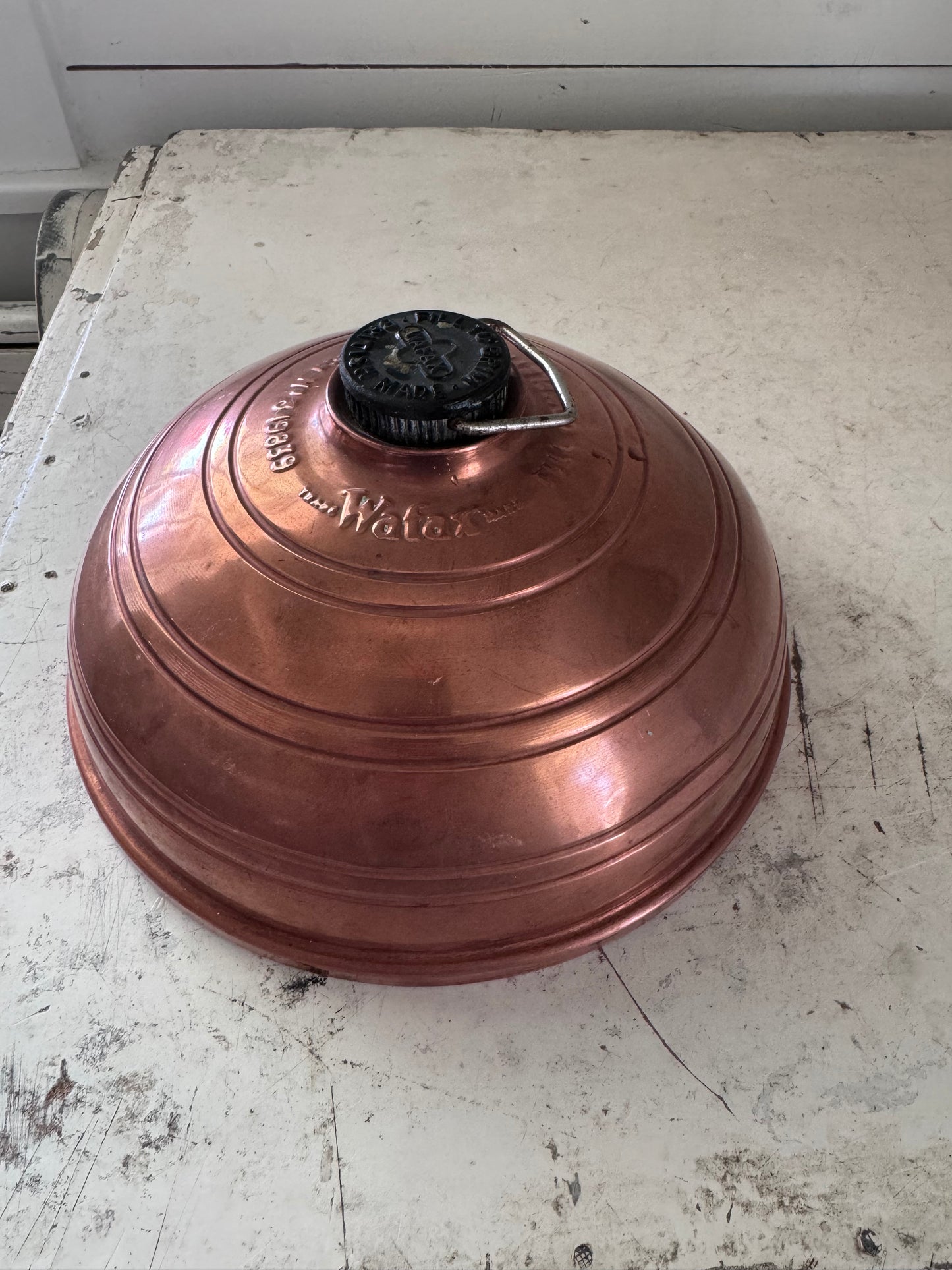 Vintage WAFAX copper bed warmer