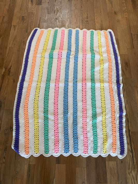 Vintage Striped Baby Afghan
