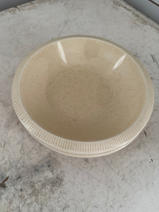 Sea Sculptures by Franciscan Dinner Bowls, Embossed Shell Pattern in Speckled Sand Glaze - sold individually