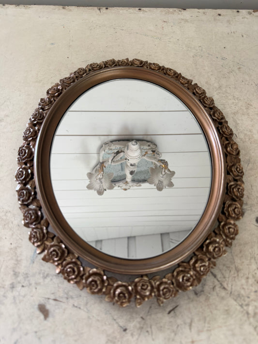 Vintage oval rose mirror