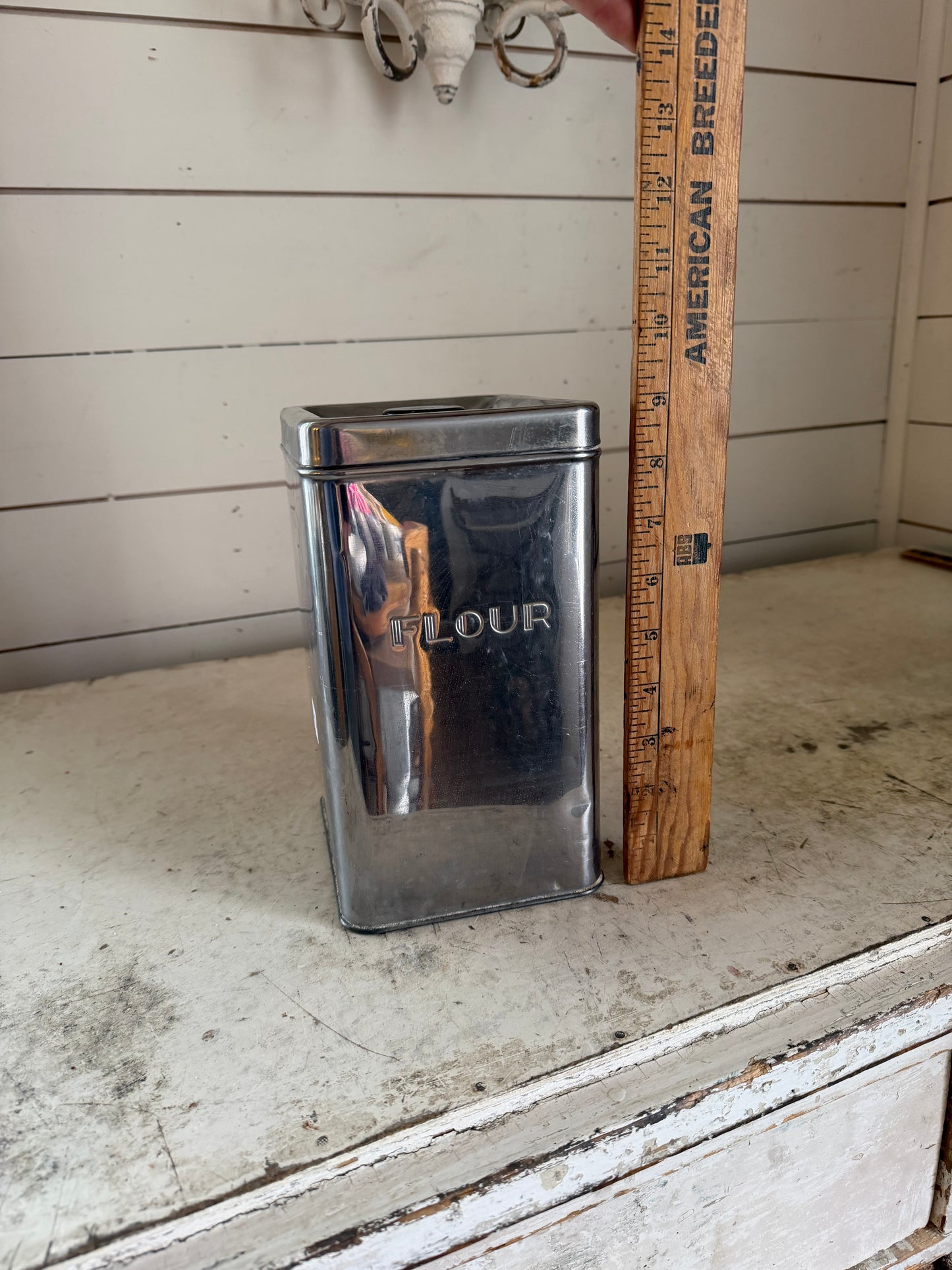 Vintage Chrome Flour canister