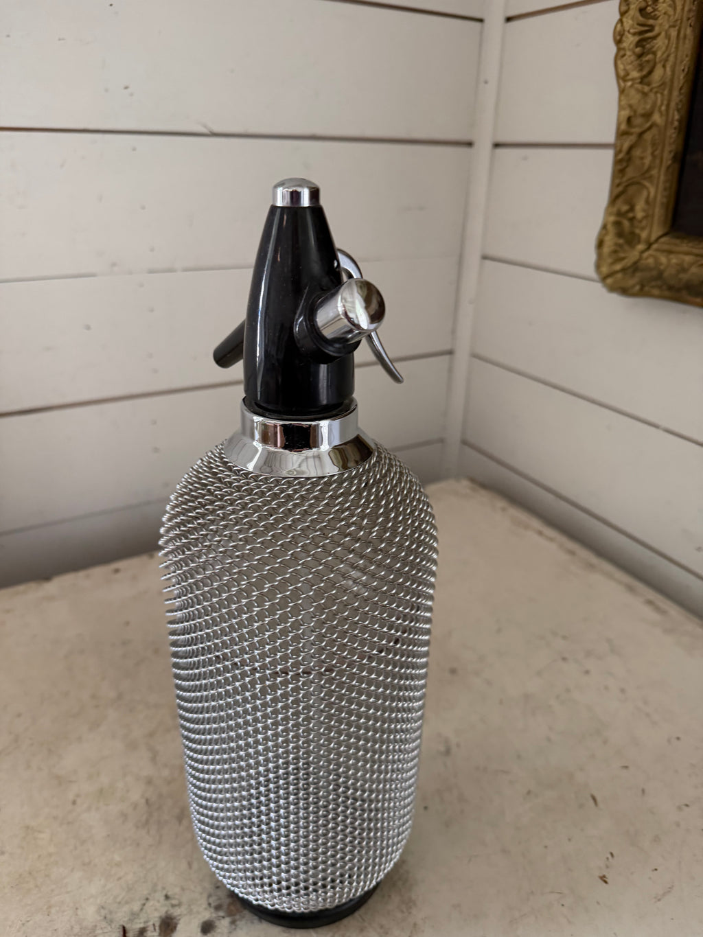 Vintage glass soda siphon (seltzer bottle)
