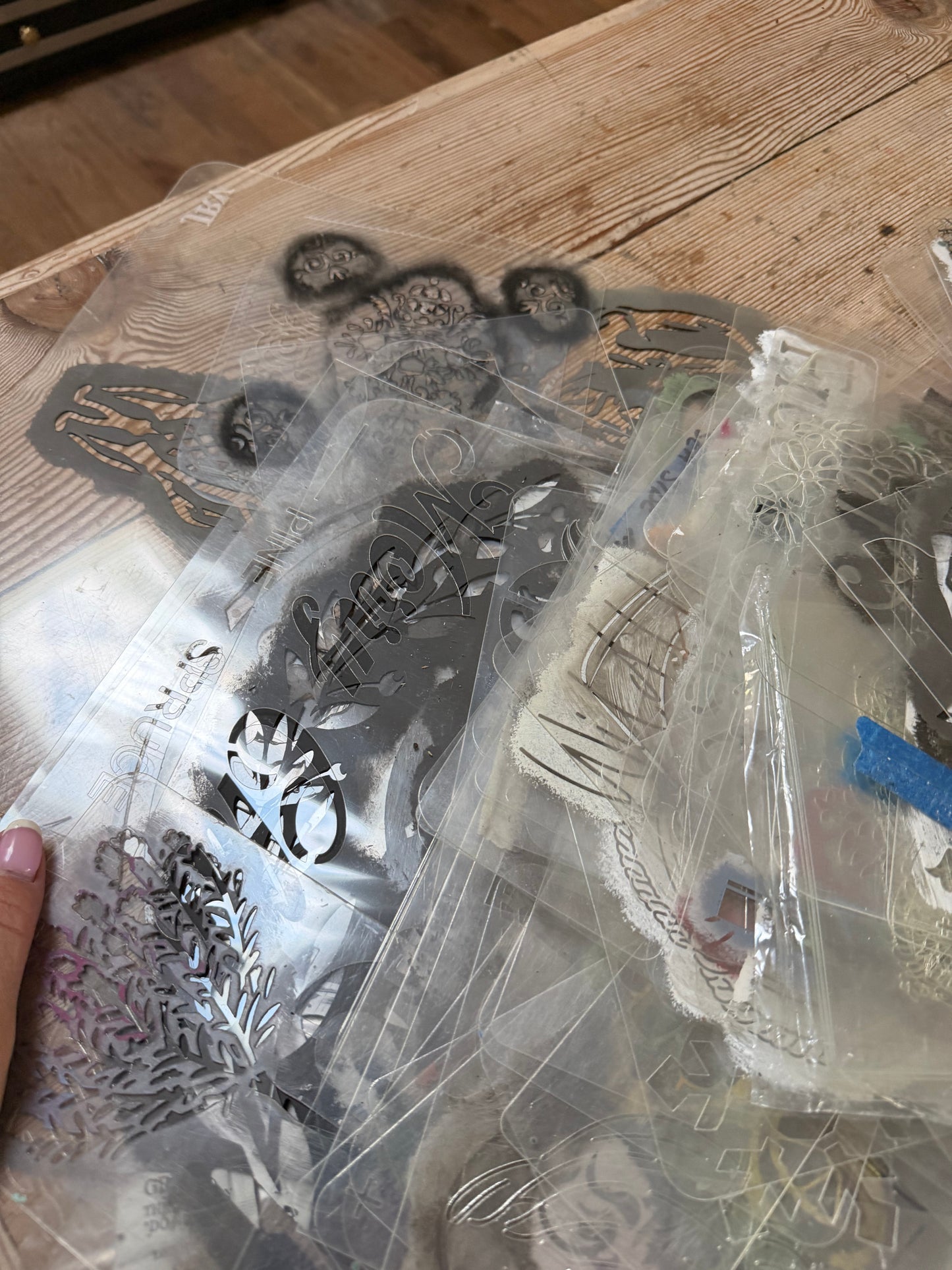 Mystery stencil Packs with free inlay samples - as is used and imperfect no returns