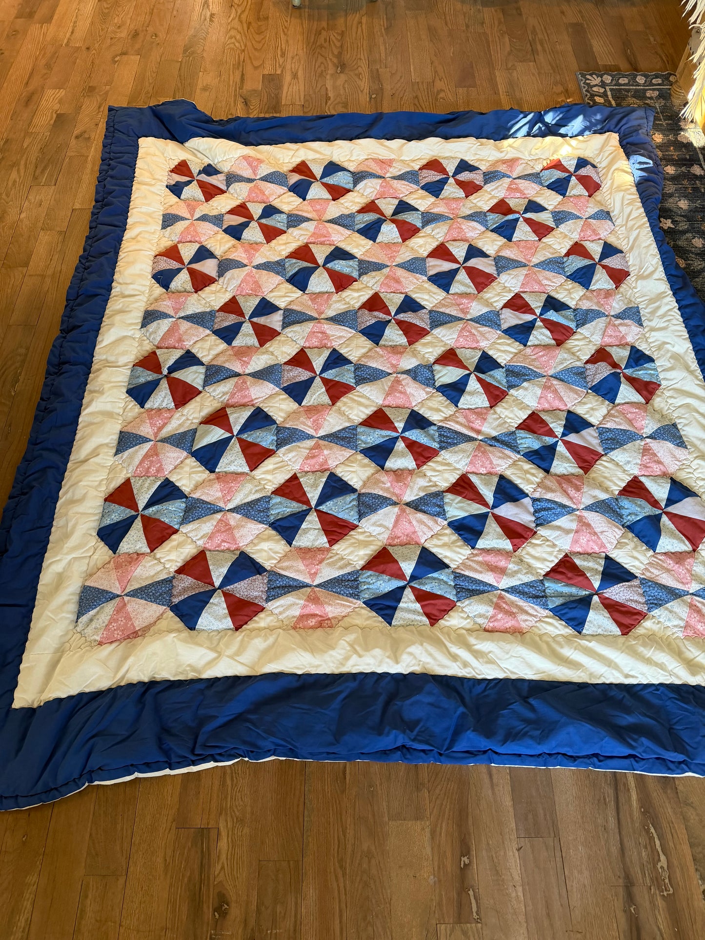 Queen size Quilted Puff Quilt - some small stains we couldn’t get out