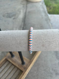 Pink, blue-green homemade clay Bracelet