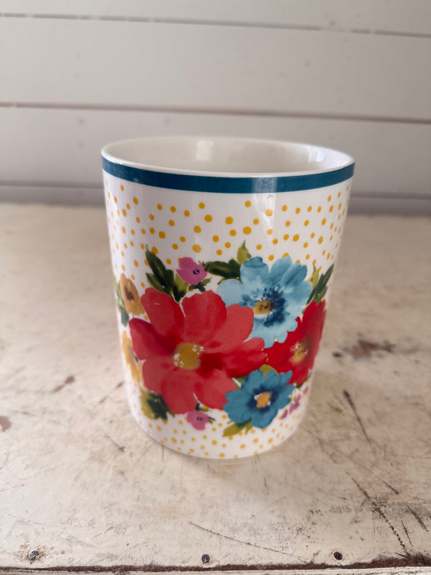 Pioneer Woman Breezy Blossoms Ceramic Utensil Holder