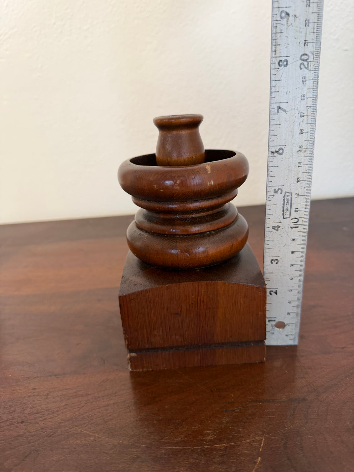 Vintage Hand Turned Wooden Candlestick